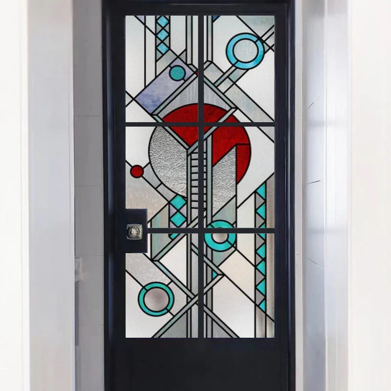 Window Film Frosted Stained Glass Films,Customized Privacy Static Cling,Church Style Door Sticker,For Office Home Bathroom Decor