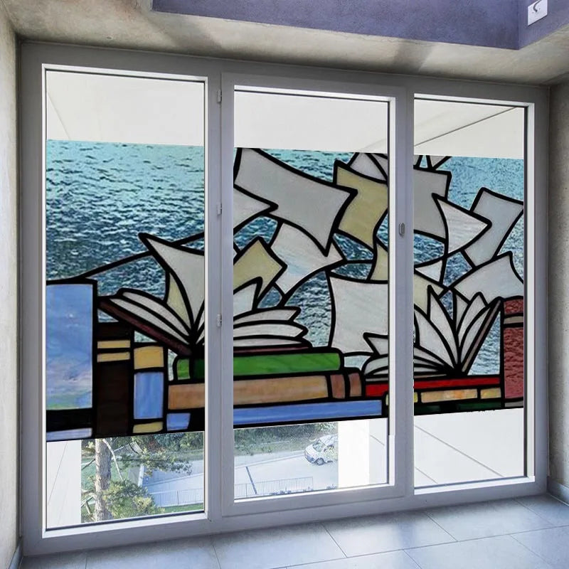 Custom size Window Film Stained Glass Decorative Window Sticker Privacy Frosted Static Cling Home Decal for Glass Door