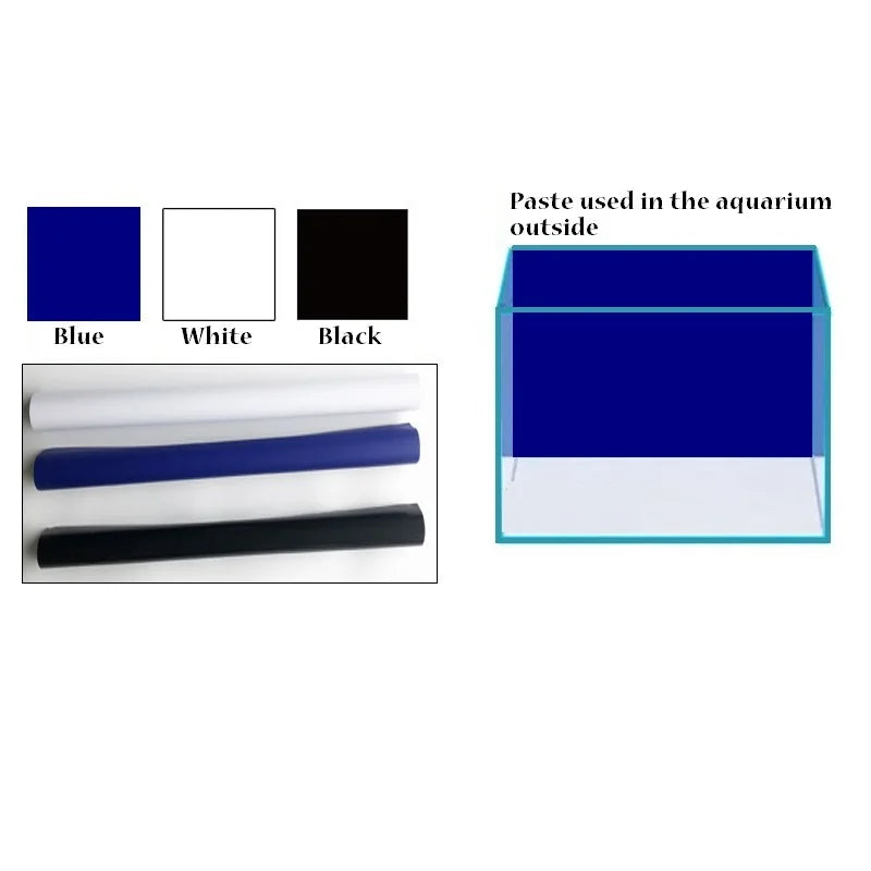 3 color 50cm*100cm Background sticker Aquarium Ocean Landscape Poster Fish Tank Films Black White Blue Glass Films