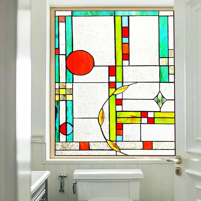 Window Film Frosted Stained Glass Films Customized Victorian-style Static Cling Sticker Kitchen Bathroom Substitute for Curtains