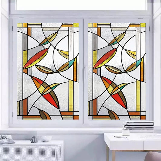 European Church Glass Film Stained Window Opaque Sticker Self Adhesive/Static Cling Decor Privacy Frosted Films Custom Size