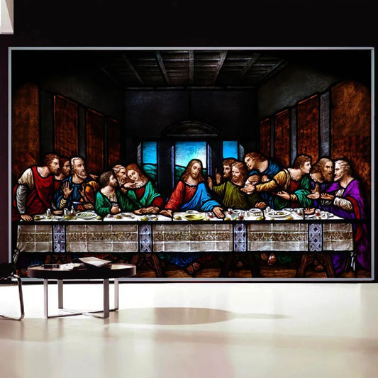 Custom Size Window Film Glass Films Church Jesus Sticker The Last Supper Poster for Chapel Lift Window Sliding Door Home Decor