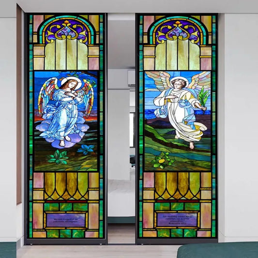 Window Film Glass Films Stained Simulated Frosted Windows Static Cling Privacy Door Sticker Church Jesus Painting Custom Size