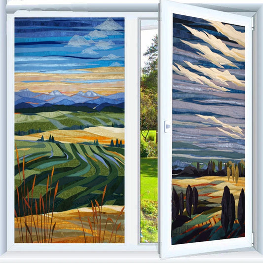 Art Glass Film Stained Window Stickers Opaque Self Adhesive/Static Cling Home Decor Privacy Terrace Scenery Poster Custom Size