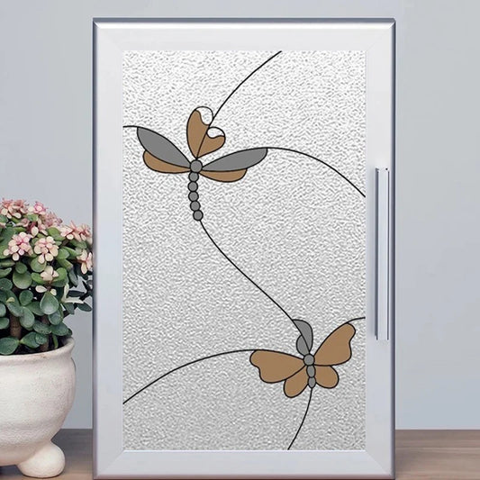 Custom Size Stained Glass Film Non-adhesive Electrostatic Cling Window Sticker For Bathroom Balcony Door Window Glass