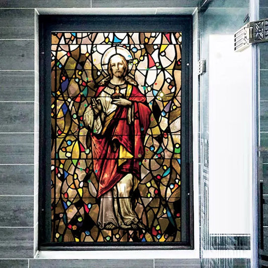 Lord Jesus Christ Decorative Window film Stained Glass films Door Sticker Frosted Privacy Custom Size For Office Home Decor