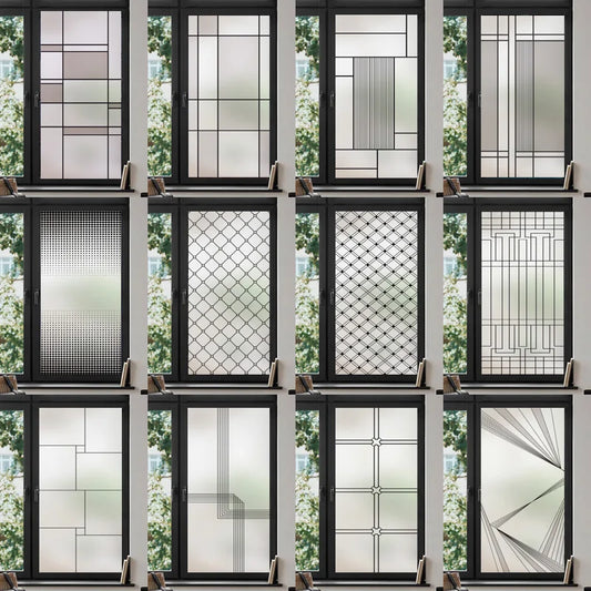 Custom Size Stained Glass Window Film Frosted Privacy Static Cling Retro Prairie Matte Door Sticker Bathroom  Office Home Decor