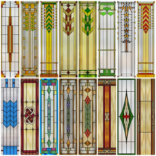 Custom Size Stained Glass Window Film Frosted Privacy Static Cling Retro Prairie Matte Door Sticker Bathroom Office Home Decor