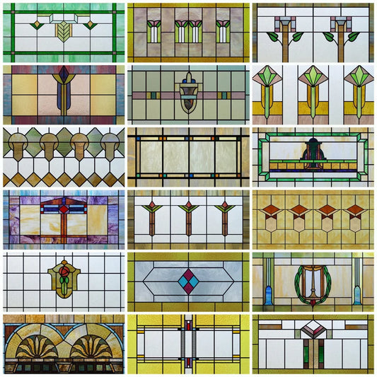 Custom size Window Film Stained Glass Decorative Retro Window Sticker Privacy Frosted Static Cling Home Decal for Glass