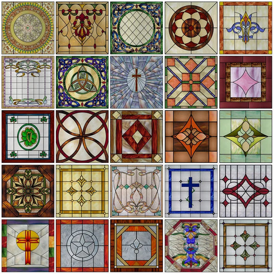 Window Film Frosted Stained Glass Films Customized Privacy Static Cling Vintage Colorful Stickers Shower  Skylight Home Decor