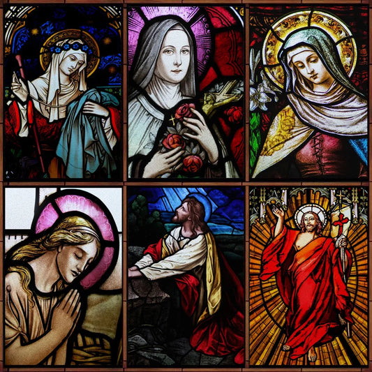 Custom size Window Film Stained Glass Films Jesus Christ Virgin Mary Window Sticker Paper Door Stickers Church Style