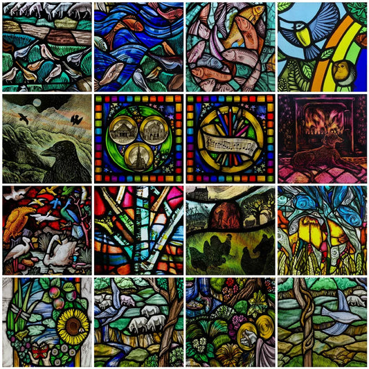 Custom size Window Film Stained Glass Films Frosted Privacy Static Cling Retro Colorful Sun Moon Sticker Bathroom Skylight Decor