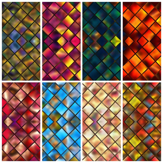 3D Red Square Window Film Print Sticker Cling Stained Glass Films Privacy Films Door Sticker Office Home Decor Customized