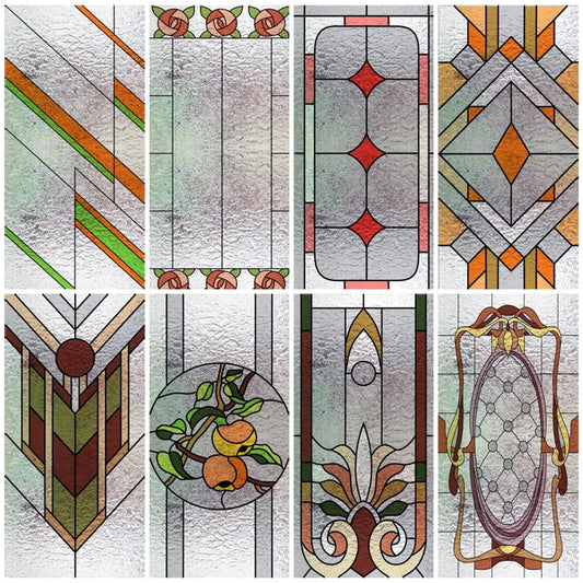 Window Film Frosted Stained Glass Films 3D Matte Static Cling Privacy Films Door Sticker Kitchen Office Home Decor Customized
