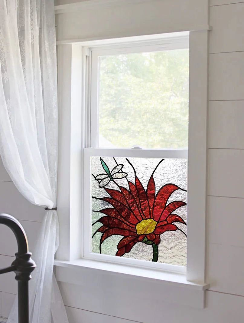 Window Film Frosted Stained Glass Films,Customized Art Deco Design Birds Static Cling Sticker,Home Decor Foil Window Treatment