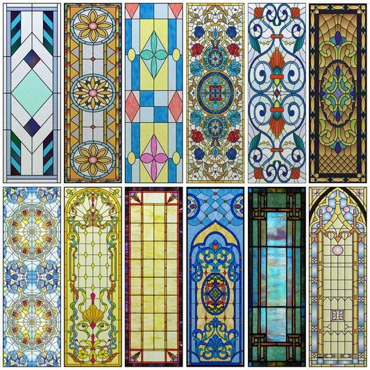 Window Film Frosted Stained Glass Films,Customized Privacy Static Cling,European style Sticker,For Office Home Bathroom Decor